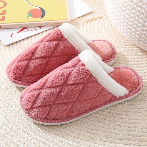Pantoufles D'hiver Pour Femmes, Chaussures De Maison Chaudes Et Solides, En Peluche, Douces Et Confortables,