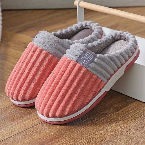 Pantoufles D'hiver Pour Femmes, Chaussures De Maison En Coton, Antidérapantes L'intérieur, Plates, Pour Femmes