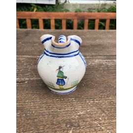 Petit Pichet/Crémier/Pot À Lait Ancien Breton En Faïence De Quimper Henriot.