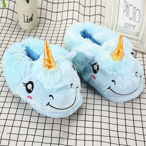 Pantoufles D'hiver Pour Femmes, Chaussures De Maison En Fourrure, Pantoufles Licorne Classiques,