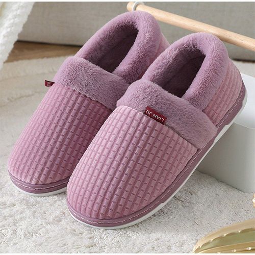 Pantoufles D'hiver Pour Femmes, Chaussures De Maison, Chaudes, En Peluche, Décontractées, Chaussures De Couple, Grande Taille