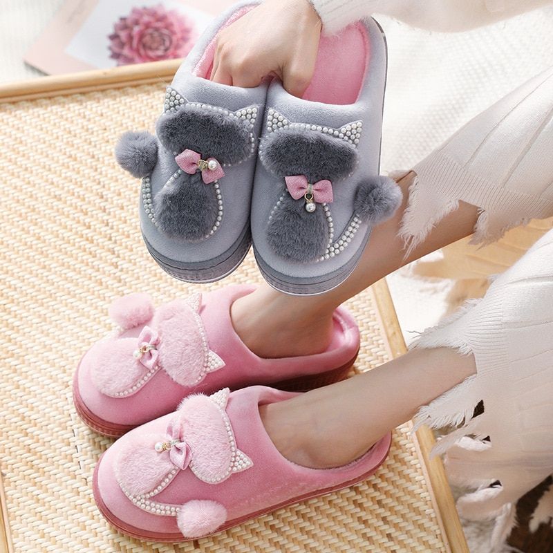 Pantoufles D'intrieur  Plateforme En Coton Pour Femmes, Pa... - 5