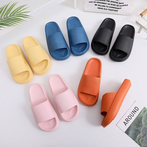 Pantoufles D'intérieur À Semelle Épaisse Pour Femmes, Chaussures De Salle De Bain, Antidérapantes, Souples, Eva, Pour Couples, Chaussures D'été - 46-47