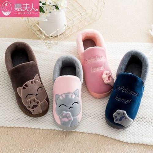Pantoufles D'intérieur Antidérapantes En Coton Pour Femmes Et Hommes, Mignonnes, Avec Animaux, Pour La Maison