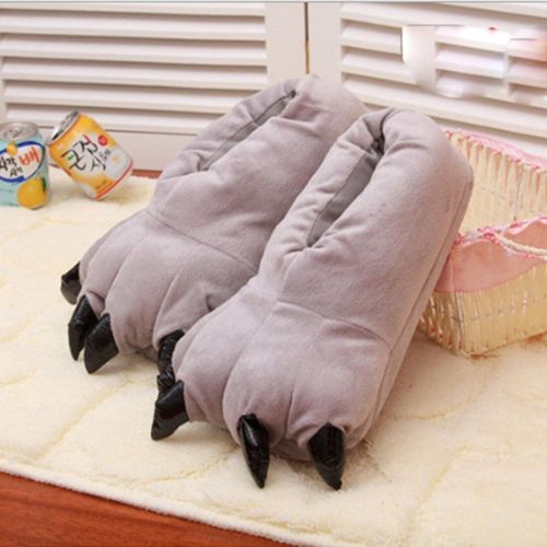 Pantoufles D'intérieur Chaudes Et Douces D'hiver Pour Femmes, Hommes Et Enfants, Chaussures D'animaux, Patte De Dinosaure, Griffe De Noël, Pantoufles De Maison En Peluche