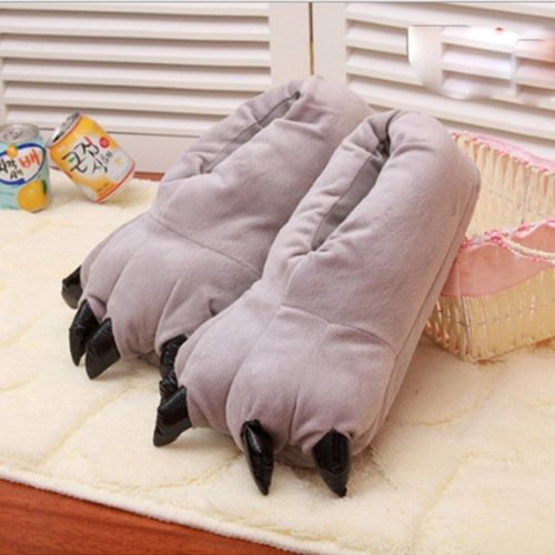 Pantoufles D'intérieur Chaudes Et Douces D'hiver Pour Femmes, Hommes Et Enfants, Chaussures D'animaux, Patte De Dinosaure, Griffe De Noël, Pantoufles De Maison En Peluche