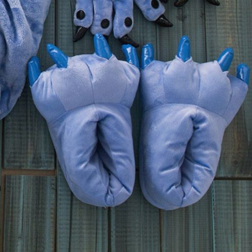 Pantoufles D'intérieur Chaudes Et Douces Pour Femmes, Hommes Et Enfants, Chaussures En Peluche Patte D'animal Drôle, Monstre De Noël, Griffe De Dinosaure, Pour La Maison, 2020