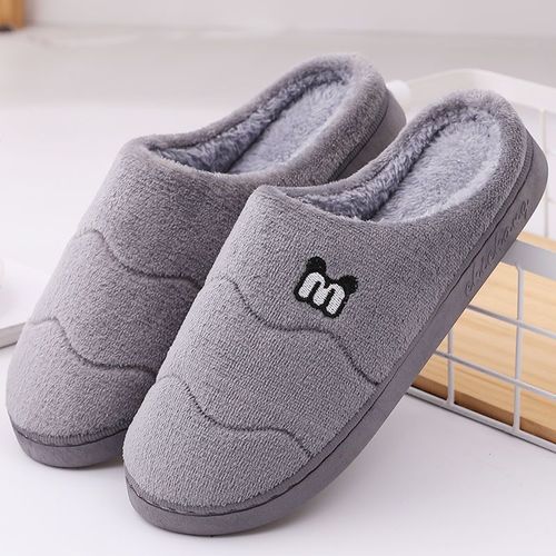 Pantoufles D'intérieur Chaudes Pour Femmes, Chaussures En Coton Doux, En Peluche, Antidérapantes, Pantoufles De Maison Pour Hommes, Diapositives Pour Chaussures De Chambre Coucher