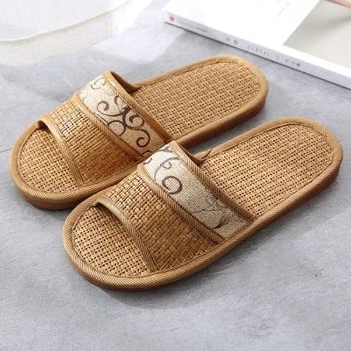 Pantoufles D'intérieur En Bambou, Tissage De Maison En Lin, Sandales Cool, Diapositives D'intérieur, Chaussures De Chambre Unisexes Mujer Zapatillas