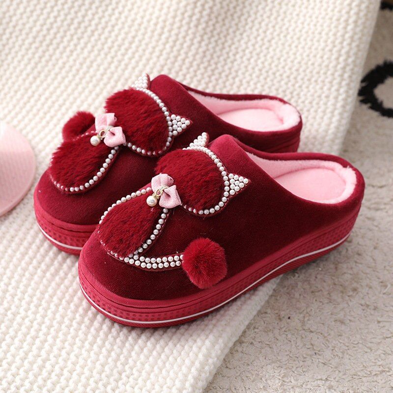 Pantoufles D'intrieur En Coton  Plateforme Pour Femmes, Pa... - 7