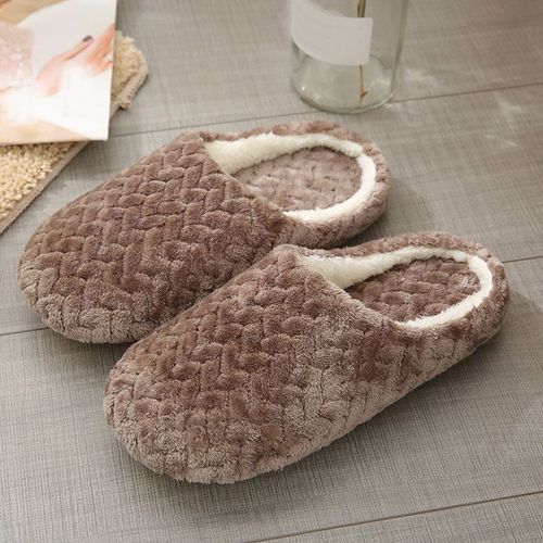 Pantoufles D'intérieur En Coton Pour Hommes Et Femmes, Chaussures De Maison Confortables Pour Couple, Automne Et Hiver
