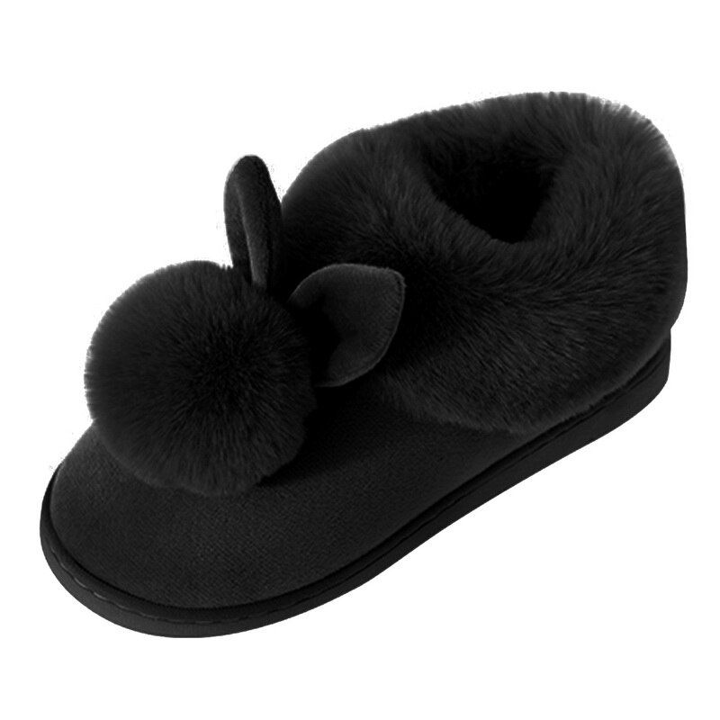 Pantoufles En Coton Avec Fourrure De Lapin, Chaussures De Ma... - 4