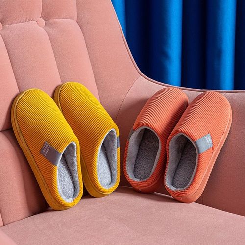 Pantoufles En Coton Et Velours Côtelé Pour Homme Et Femme, Intérieur, Chaud, Respirant, Résistant L'usure, Pour L'automne Et L'hiver