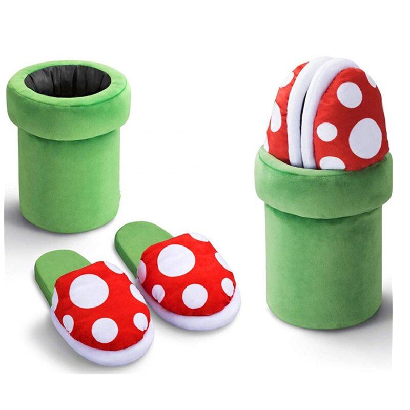 Pantoufles En Coton Super Piranha, Dcoration De Fleurs, Cha... - 2