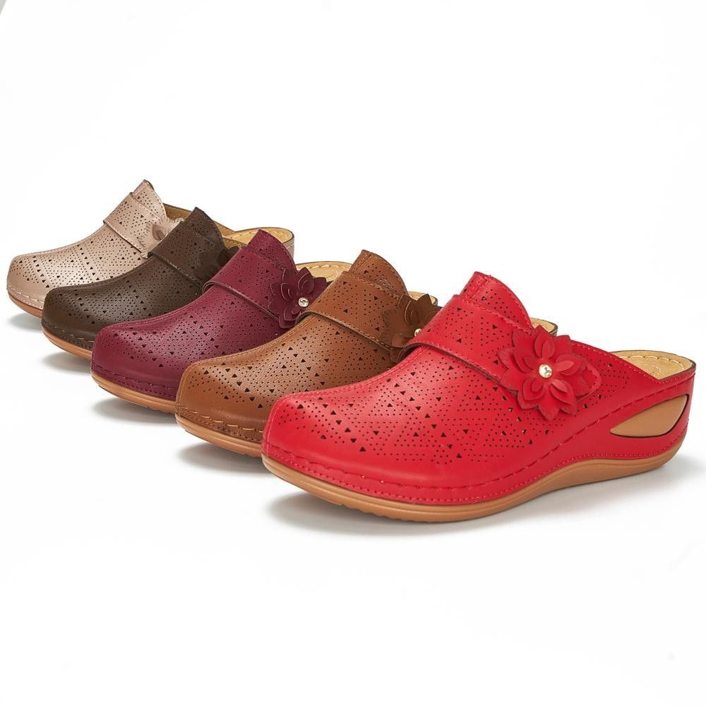 Pantoufles En Cuir Pu Pour Femmes, Chaussures  Fleurs,  La... - 3