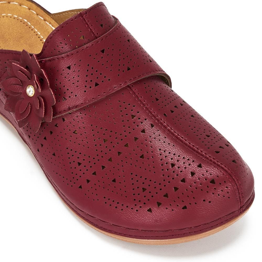 Pantoufles En Cuir Pu Pour Femmes, Chaussures  Fleurs,  La... - 5