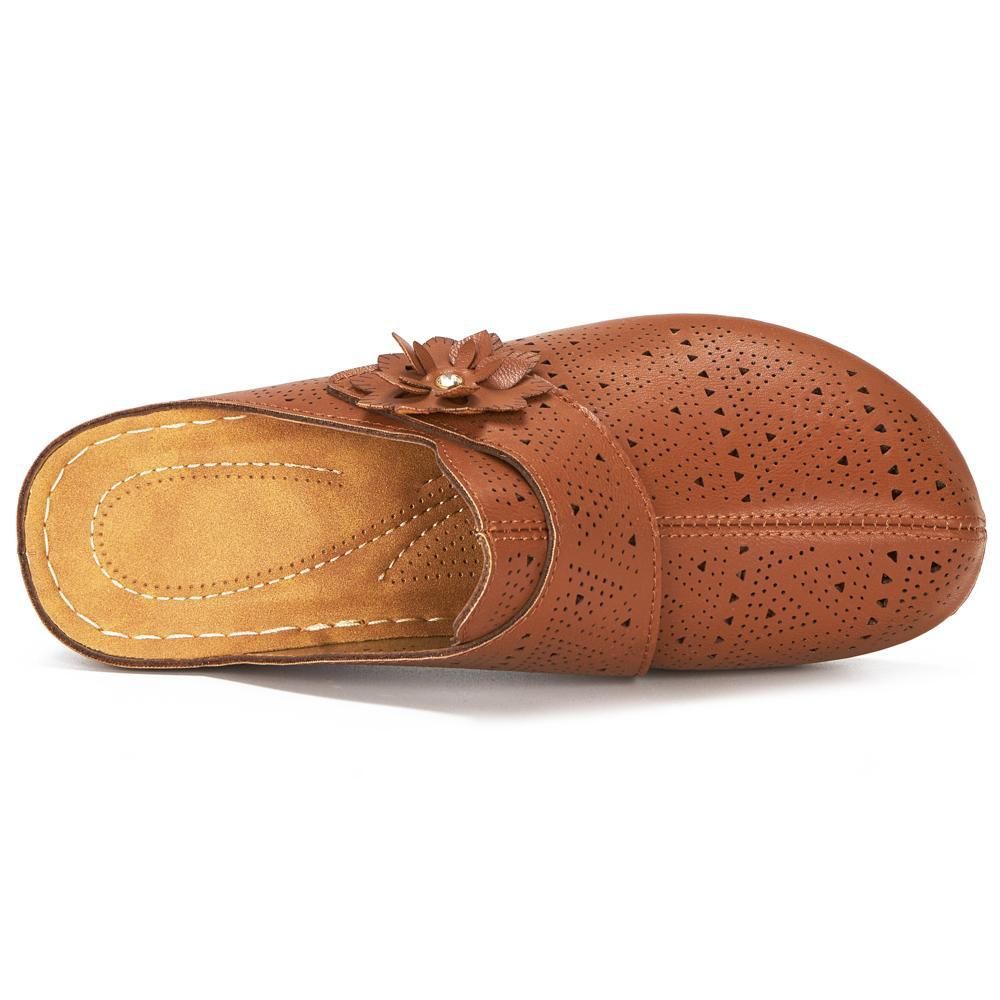 Pantoufles En Cuir Pu Pour Femmes, Chaussures  Fleurs,  La... - 6