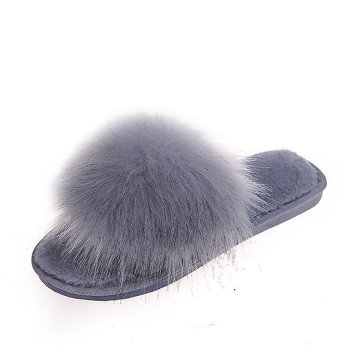 Pantoufles De Maison En Fausse Fourrure Pour Femmes, Tongs Chaudes, Chaussures Plates De Chambre Coucher, Pantoufles D'intérieur, Pantoufles D'hiver, Diapositives