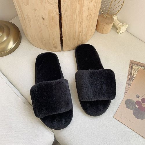 Pantoufles En Fausse Fourrure Pour Femmes, Glissades De Sol D'intérieur, Chaussures Plates Et Douces En Fourrure, Tongs De Célébrités Pour Dames,