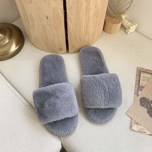 Pantoufles En Fausse Fourrure Pour Femmes, Glissades De Sol D'intérieur, Chaussures Plates Et Douces En Fourrure, Tongs De Célébrités Pour Dames,