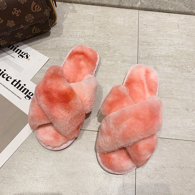 Pantoufles En Fausse Fourrure Pour Femmes, Confortables, Gli...