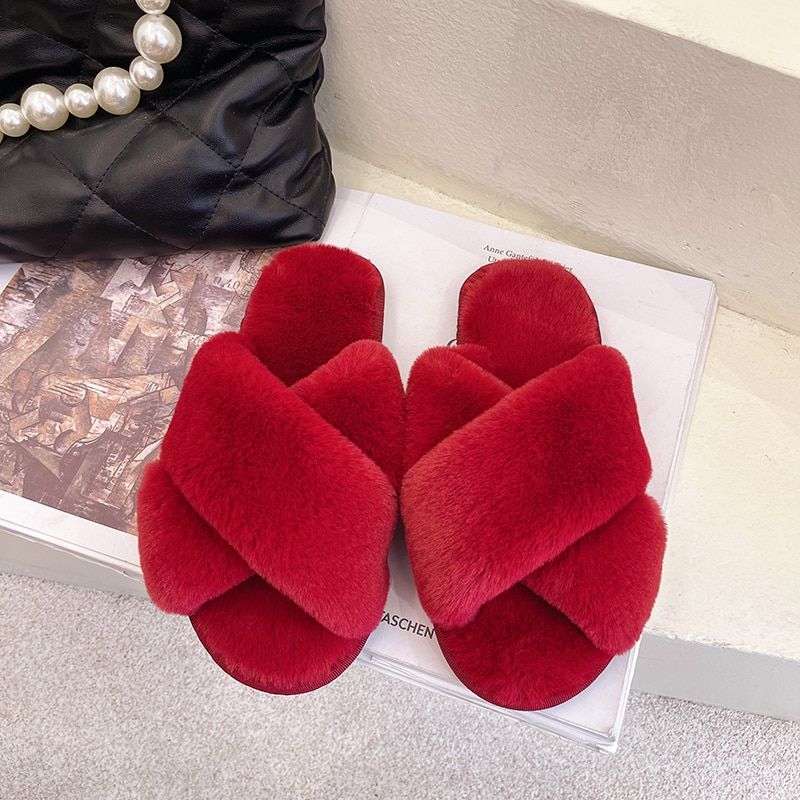 Pantoufles En Fausse Fourrure Pour Femmes, Confortables, Gli... - 5