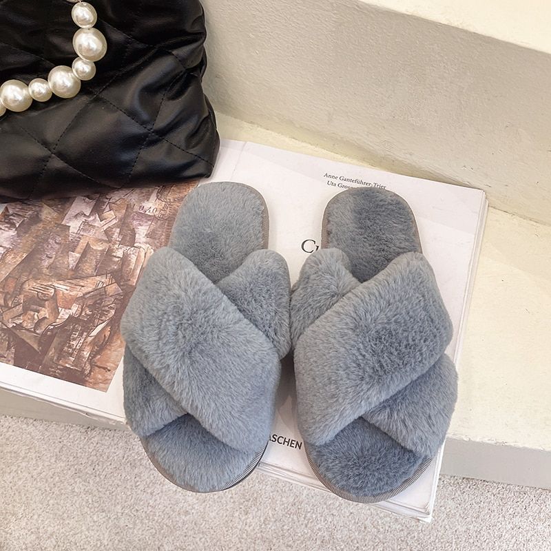 Pantoufles En Fausse Fourrure Pour Femmes, Confortables, Gli... - 6