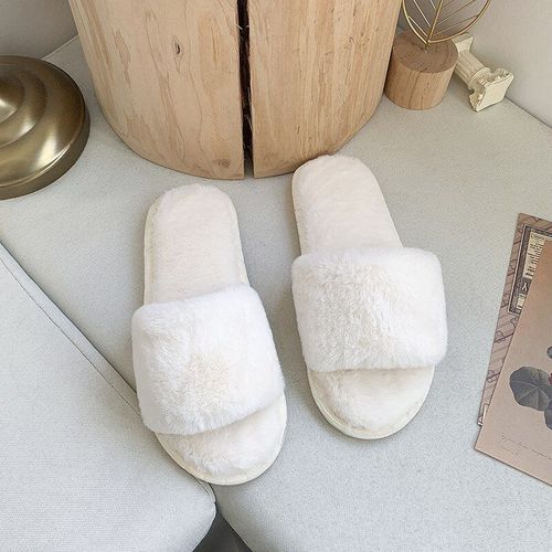 Pantoufles En Fausse Fourrure Pour Femmes, Glissades De Sol D'intérieur, Chaussures Plates Et Douces En Fourrure, Tongs De Célébrités Pour Dames,