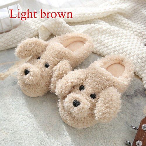 Pantoufles En Fourrure Enfiler Pour Femme Et Homme, Chaussures De Couple, Chaudes Et Douces, En Peluche, De Dessin Animé, Pour La Maison, La Chambre Coucher
