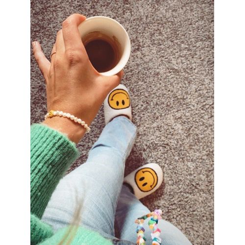 Pantoufles En Fourrure Avec Motif De Sourire Pour Femmes Et Hommes, Chaussures De Couple Chaudes, En Peluche, Mignonnes, Dessin Animé, Automne