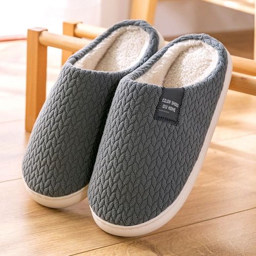 Pantoufles En Fourrure Chaudes Pour Hommes Et Femmes, Chaussures De Maison Confortables Talon Plat Pour Chambre Coucher, Hiver