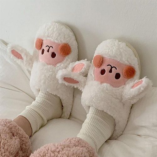 Pantoufles En Fourrure De Chien, Nouvelles Chaussures De Maison En Coton, Avec Animaux De Dessin Animé, Pour Femmes, Chaudes, En Peluche, Pour La Maison,