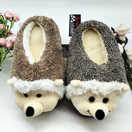Pantoufles En Fourrure De Hérisson, Chaussures D'extérieur Pour Hommes Et Femmes, Pantoufles D'hiver Personnalisées, Pantoufles D'intérieur Pour Enfants