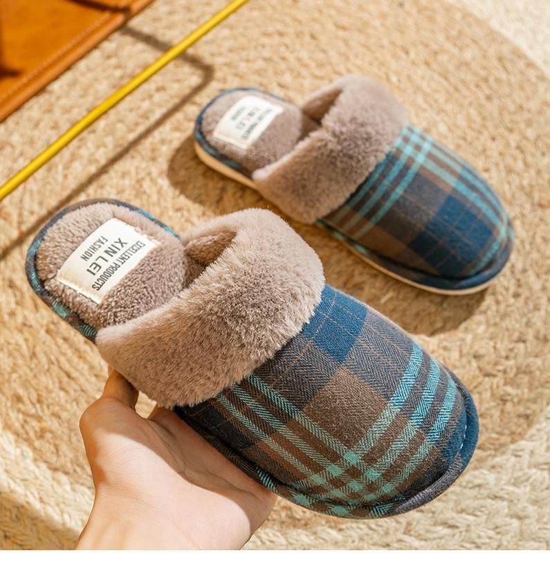 Pantoufles En Fourrure Pour Femme Et Homme, Chaussures Chaud...