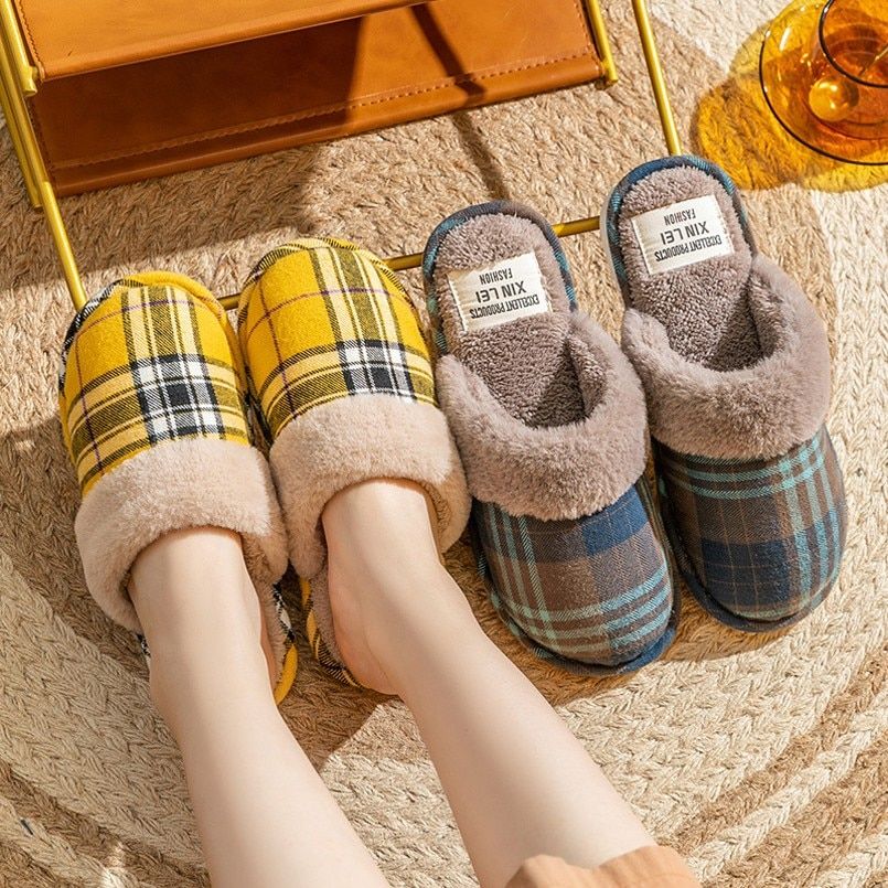 Pantoufles En Fourrure Pour Femme Et Homme, Chaussures Chaud... - 3