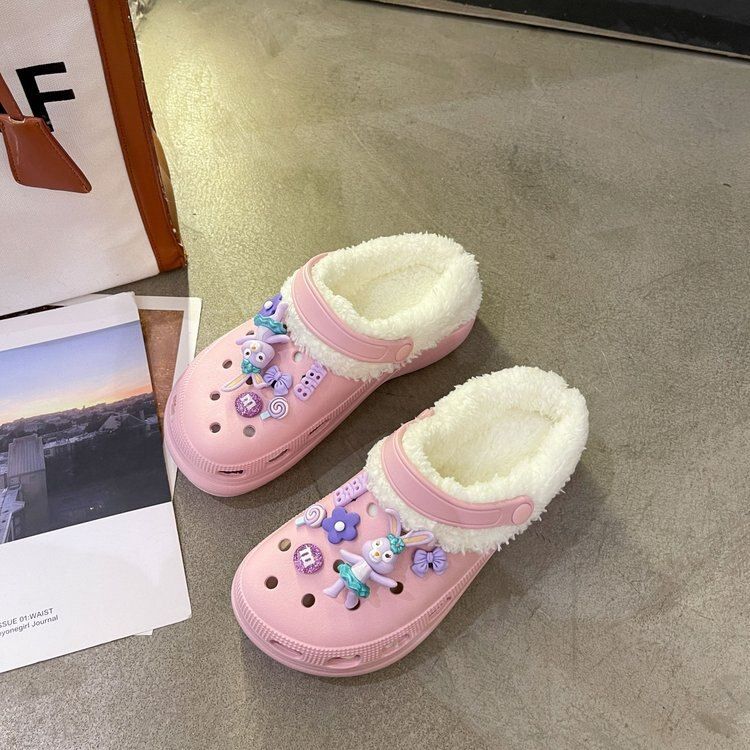 Pantoufles En Fourrure Pour Femmes, Chaussures Chaudes,  En...