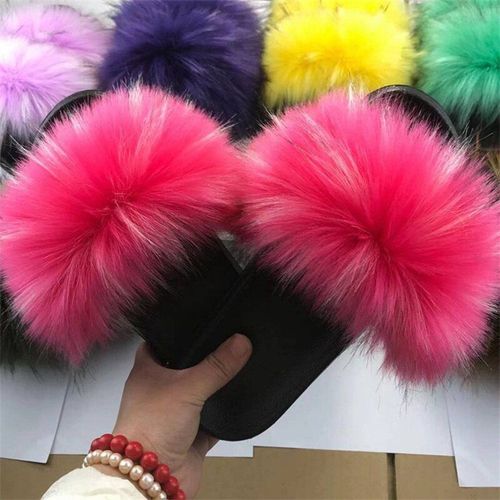 Pantoufles En Fourrure Pour Femmes, Chaussures D'intérieur Et D'extérieur, Décontractées, Sexy,