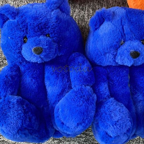 Pantoufles En Peluche Ours En Peluche Pour Femmes, Pantoufles De Maison De Dessin Animé, Pantoufles D'hiver Chaudes En Fausse Fourrure, Tongs En Fourrure Pour Femmes