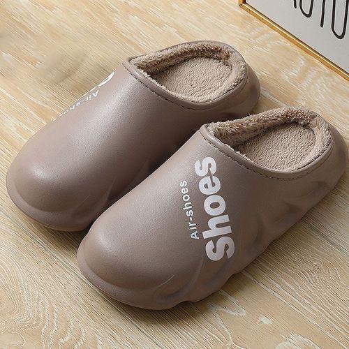Pantoufles Eva Imperméables Et Chaudes En Peluche Pour Femmes, Chaussures De Maison Antidérapantes Semelle Souple En Coton, Pour Couple, Hiver