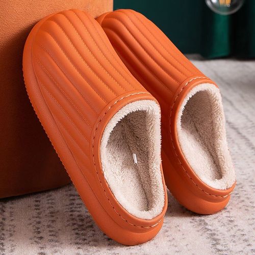 Pantoufles Imperméables Antidérapantes Pour La Maison, Chaussures D'hiver Chaudes Pour La Maison Pour Femmes, Intérieur En Coton Antidérapant Pour Dames, Pantoufles Souples En Mousse Mémoire De Forme Pour Couples