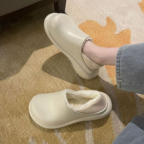 Pantoufles Imperméables Et Chaudes En Peluche Pour Femmes, Chaussures De Maison En Coton, Antidérapantes, Décontractées, Pour Chambre Coucher, Pour Couple