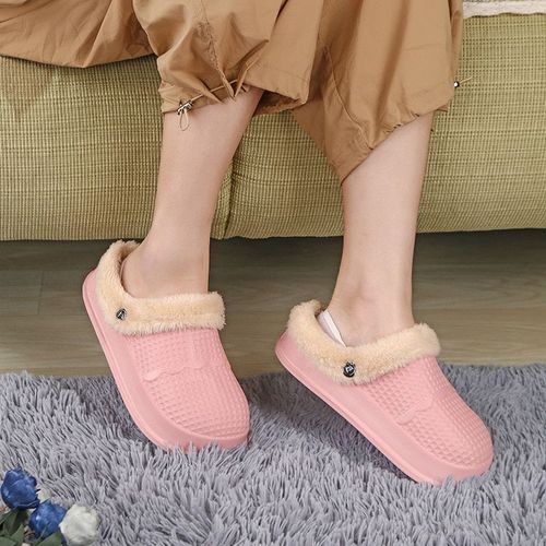 Pantoufles Imperméables Eva Pour Femmes, Mules Pour Adultes, Sabots Chauds, Sandales En Crocodile, Chaussures De Famille En Polaire