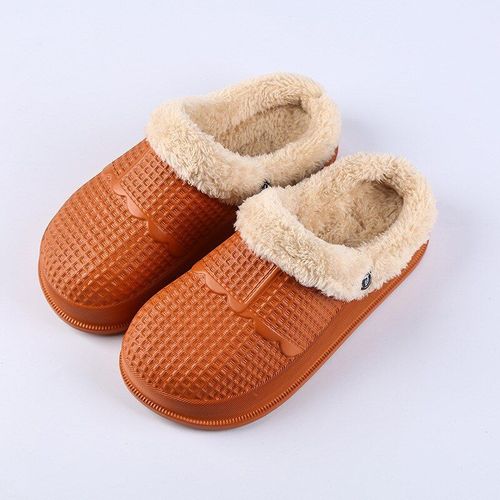 Pantoufles Imperméables Eva Pour Femmes, Mules Pour Adultes, Sabots Chauds, Sandales En Crocodile, Chaussures De Famille En Polaire