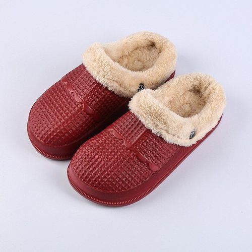 Pantoufles Imperméables Eva Pour Femmes, Mules Pour Adultes, Sabots Chauds, Sandales En Crocodile, Chaussures De Famille En Polaire