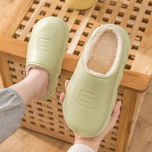 Pantoufles Imperméables Pour Femmes, Sandales Antidérapantes, En Coton Et Peluche, Chaussures D'intérieur Et D'extérieur, Super Hiver