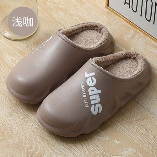 Pantoufles Imperméables Pour Femmes, Sandales Antidérapantes, En Coton Et Peluche, Chaussures D'intérieur Et D'extérieur, Super Hiver