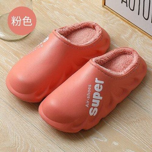 Pantoufles Imperméables Pour Femmes, Sandales Antidérapantes, En Coton Et Peluche, Chaussures D'intérieur Et D'extérieur, Super Hiver