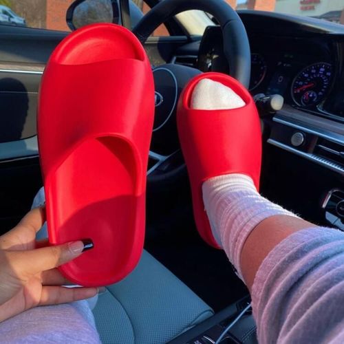 Pantoufles Orange À Semelles Épaisses Pour Femmes, Chaussures D'extérieur, De Styliste, Nouvelle Marque, Été, 2021