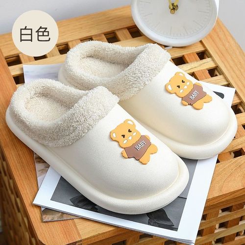 Pantoufles Ours D'intérieur Chaudes Et Moelleuses Pour Femmes, Plate-forme Eva,tanche, Maison De Soleil Décontractée, Kawaii, Hiver