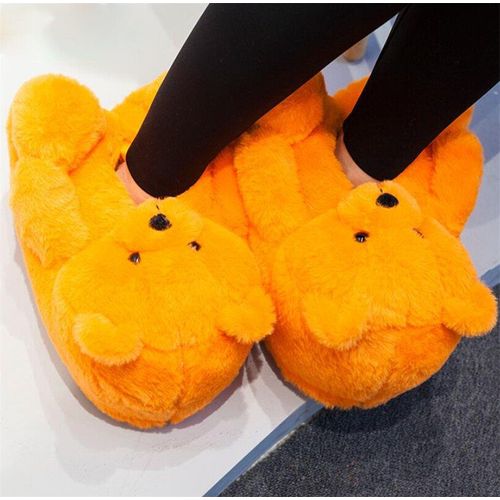 Pantoufles Ours En Peluche Pour Femmes, Mignonnes Pantoufles D'hiver Chaudes Pour La Maison, Pantoufles De Dessin Animé, Jouets En Peluche, Tongs Fourrure Pour Femmes